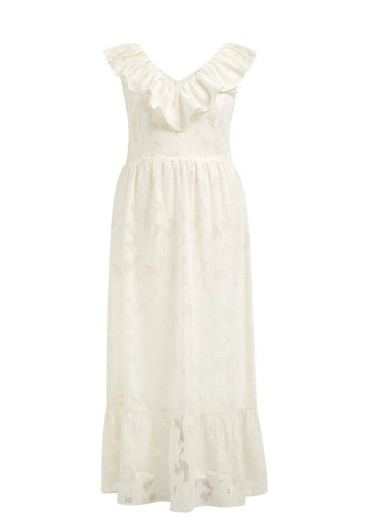 WE Fashion Dames maxi-jurk met dessin - Curve Women