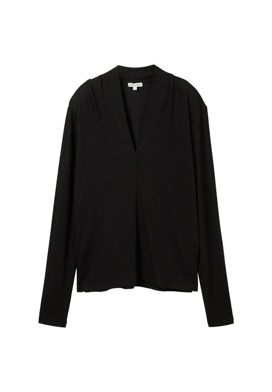 TOM TAILOR T Shirt with V Ausschnitt Black (TO221D1M2-Q11) Women