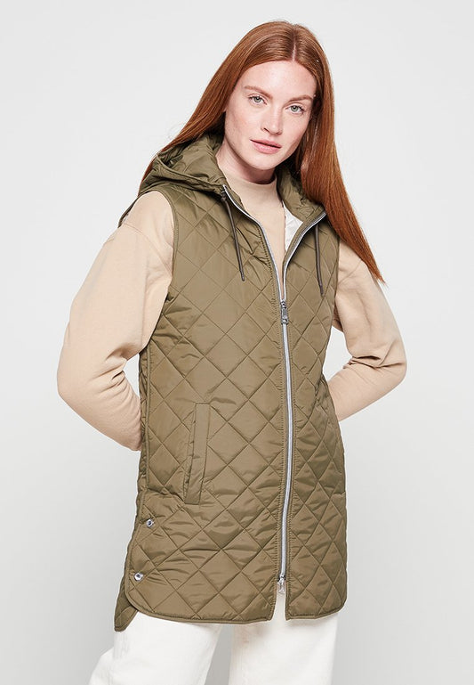 FUCHS SCHMITT Weste with Rautensteppung, angeschnittener Kapuze with Tunne Olive (ZZO1J7815-N00) Women