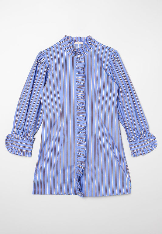 Scotch & Soda Striped ruffle collar dress in Organic Cotton pink (ZZO1JVJ02-J00) Kids