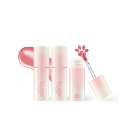 Black Rouge Chewy Lip Glaze High Shine Lip Gloss Korean Beauty Gz01 Peach Blossom 3.5