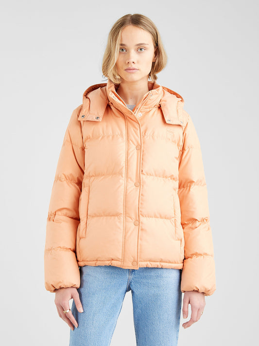 Levi's Apricot Quinn Quilted Winter Jacket With Detachable Hood Orange (A0679-0002-3138039) Women