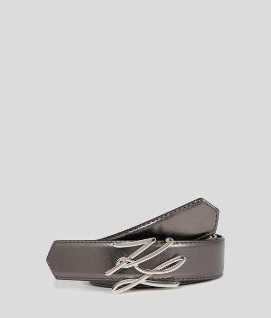 Karl Lagerfeld K/Autograph H3 Belt Gunmetal (A1W33148979) Women