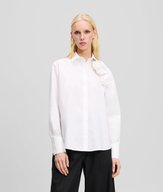 Karl Lagerfeld Flower Poplin Blouse White (A2W11011100) Women