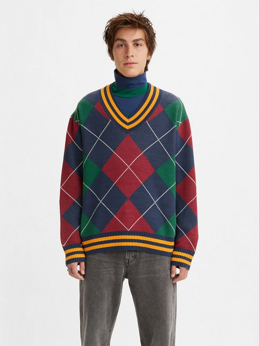 Levi's And Blue Stay Loose Vneck Sweater Athle Green (A3104-0003-3644638) Men