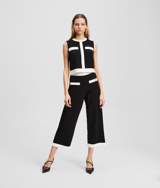 Karl Lagerfeld Contrast Knit Pants Black (A3W10103999) Women