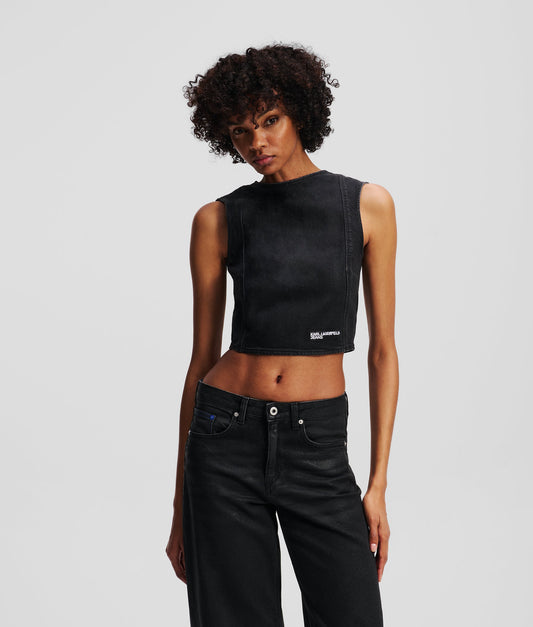 Karl Lagerfeld Jeans Klj Coated Denim Top Black Coated (A3W110031CG) Women