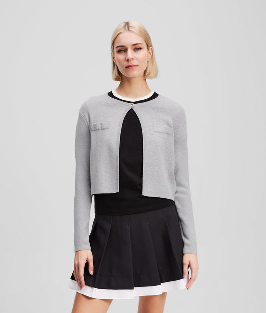Karl Lagerfeld Ikon Cardigan Light Grey Melange (A3W18033257) Women