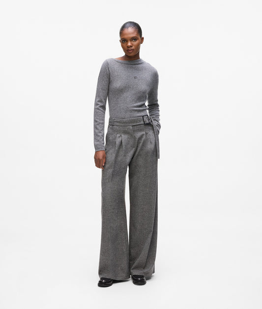Karl Lagerfeld Flannel Everyday Pants Medium Grey Melange (A4W10112260) Women