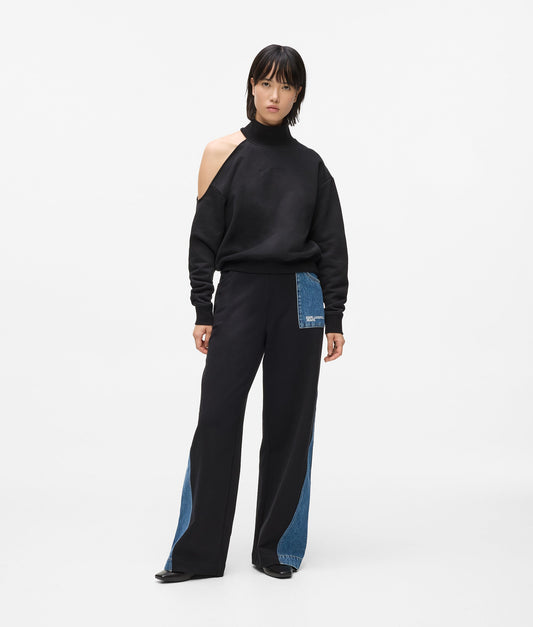 Karl Lagerfeld Jeans Klj Mixed Material Sweatpant Washed Blue-Black (B1W100891GK) Women