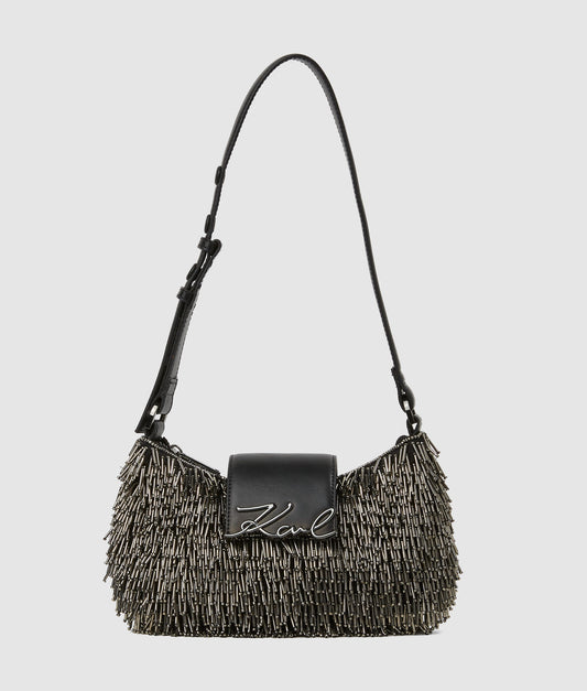 Karl Lagerfeld K/Signature Fl Halfmoon Sb Bea Black Embellishment (B1W301951RC) Women