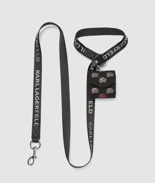 Karl Lagerfeld K/Autograph Rh Pet Leash Black Embellishment (B1W420111RC) Women