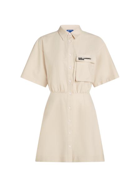 Karl Lagerfeld Jeans Klj Ss Utility Dress Whitecap Grey (B2W130351EY) Women