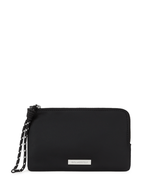 Karl Lagerfeld Ikon Nylon Outline Flat Pouch Black (B2W32034999) Women
