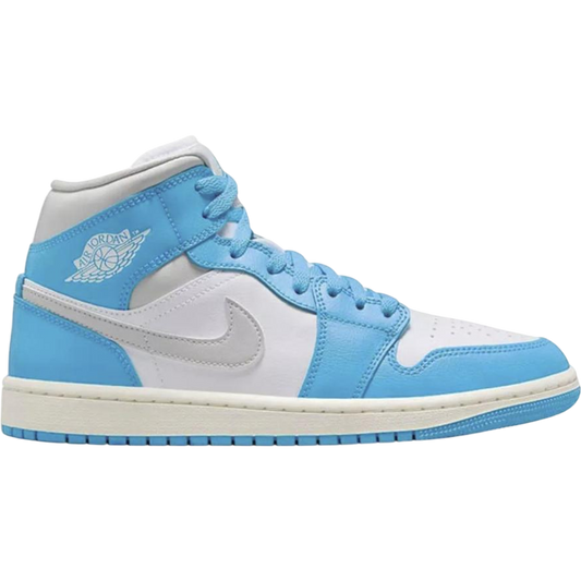 Jordan 1 Mid Dark Powder Blue White Sail Neutral Grey  Women