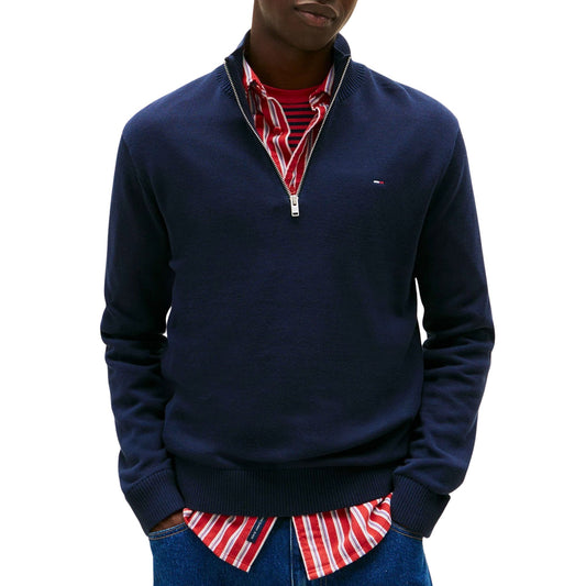 Tommy Hilfiger Flag Quarter-Zip Sweater Dark Blue (DM0DM21654-C1G) Men