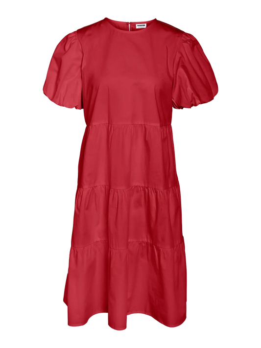 Asta Short Sleeve Long Dress Racing Red (27037477) Women
