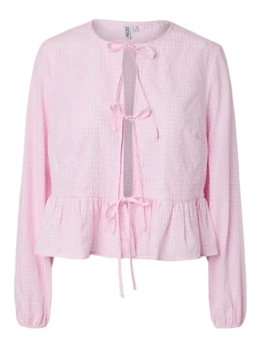 Marie Long Sleeve O-Neck Tie Top D2D Roseate Spoonbill (17167894) Women