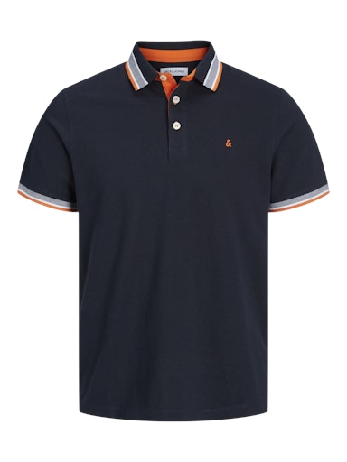 Jack & Jones Essentials JJEPAULOS POLO SS NOOS Black Navy (12136668-BlackNavy) Men
