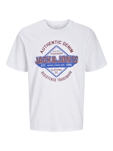 Jack & Jones Essentials JJELOGO TEE SS O-NECK 2 COL SS25 SN Bright White (12268267-BrightWhite) Men