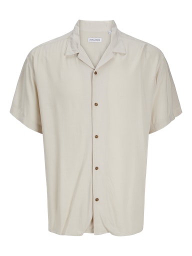 Jack & Jones Essentials JJEJEFF SOLID RESORT SHIRT S/S SN Moonbeam (12268443-Moonbeam) Men