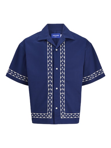 Jack & Jones Originals JORDIA EMB CRINKLE RESORT SHIRT SS Ocean Cavern (12286190-OceanCavern) Men