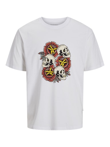 Jack & Jones Junior JORANATOMY SKULL TEE SS CREW NECK SN JNR Bright White (12274892-BrightWhite) Kids