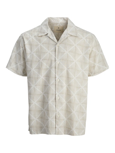 Jack & Jones Premium JPRBLUKEVIN PRINT RESORT S/S SHIRT Cloud Dancer (12286179-CloudDancer) Men
