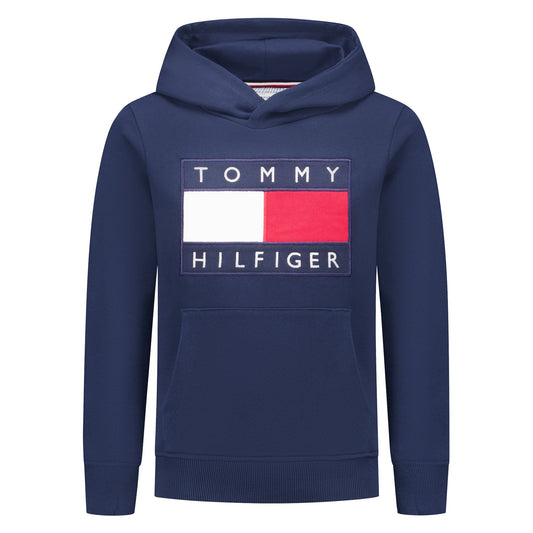 Tommy Hilfiger Heritage Flag Hoodie Junior Dark Blue / White / Red (KS0KS00707-C1G) Kids