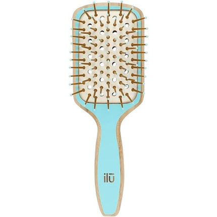 Ilu BambooM Detangling Eco Friendly Bamboo Hairbrush Ocean Breeze Rectangular
