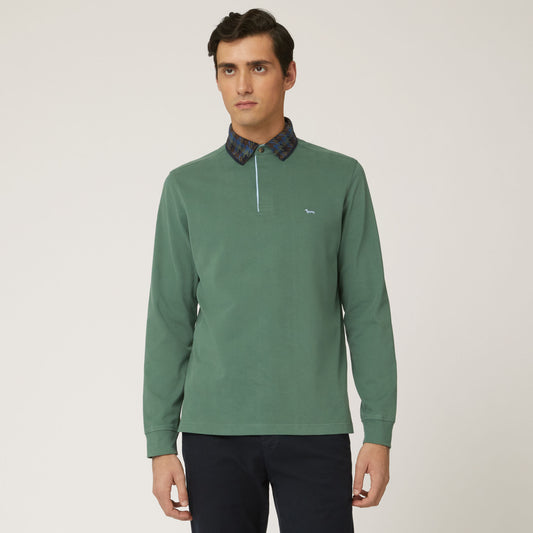 Harmont & Blaine Vietri Long-Sleeve Polo With Jacquard Collar (LRK357020314) Men