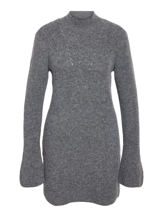 Nola Long Sleeve High Neck Knit Dress Fwd Medium Grey Melange (27034892) Women