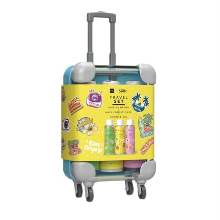 Hiskin Travel Mini Set Shampoo 95ml Conditioner 95ml Shower Gel 95ml In Yellow