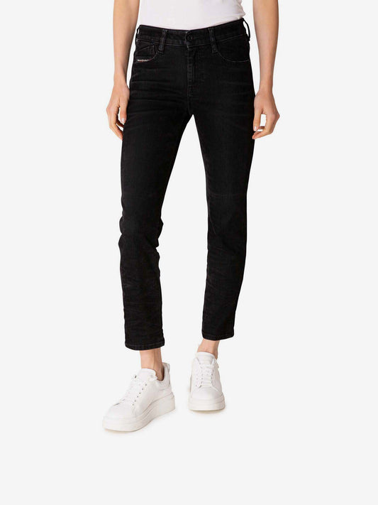 Diesel D-Rifty Cropped Straight Fit Jeans Black (SUNICE-3134673) Women