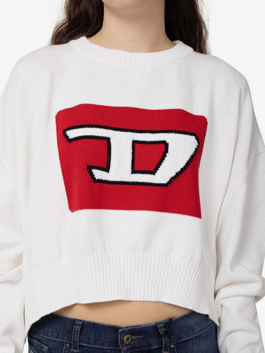 Diesel Patterned Cropped Sweater White (SUNICE-3134982) Women