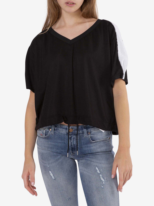 Diesel White And Black Blouse With Print On The Back (SUNICE-3137469) Women