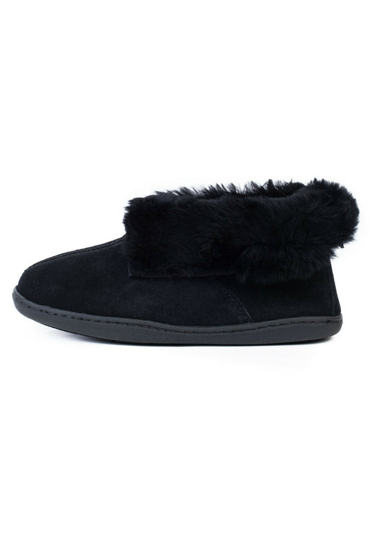 Minnetonka Padded Insole Sheepskin Ankle Boot Black (MI111X001-Q11) Women