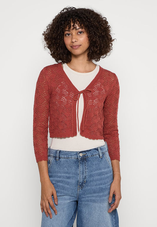 Vero Moda VMVIKTORIA 3/4 V NECK CARDIGAN ZLO Dark Red (ZZO2WSH14-G00) Women
