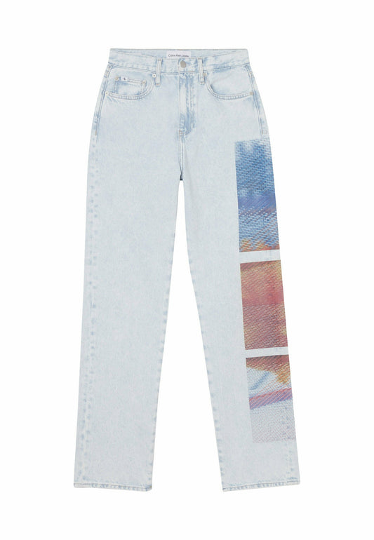 Calvin Klein Jeans High Rise Straight Printed Selvage Denim (C1821N0O6-K11) Women