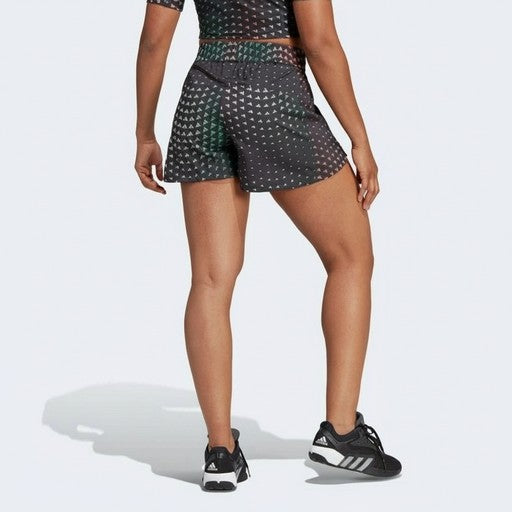 Adidas Triangle Print Running Shorts Black Multicolor (HR7783-BLACK), Women