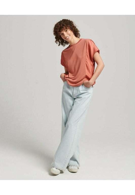 Superdry & Co Studios Fabric Mix Top Red (SU221D2E6-G11) Women