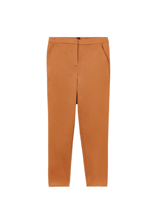 Stefanel Satin cotton trousers Brown (S5721A03Z-O11) Women