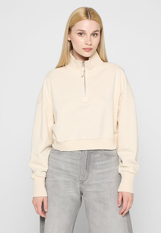 G-STAR Cropped 1\2 zip Loose sw wmn Sand (ZZO2NAJ15-B00) Women