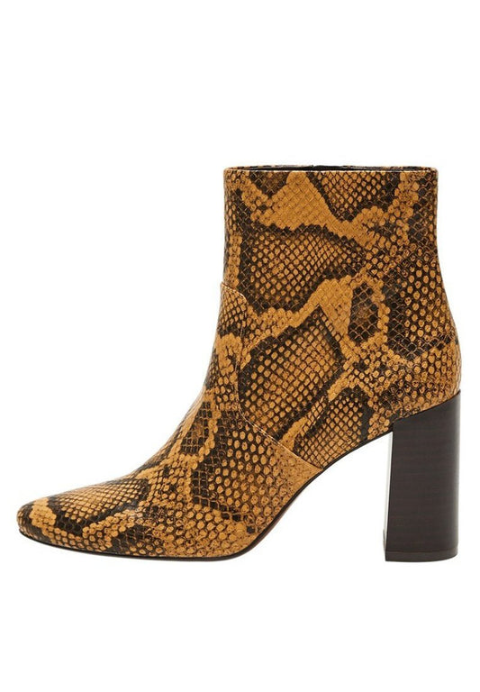 Mango Pointed Toe Heeled Ankle Boots Mustard Yellow (M9111N08K-E11) Women