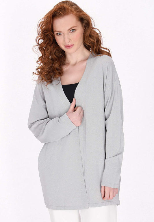 DreiMaster Klassik LUREX VISCOSE cardigan Grey (ZZO3DVU08-C00) Women