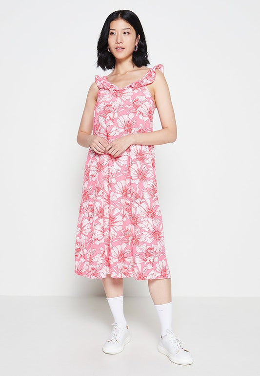 VISIMPLY S/L FLOUNCE MID CALF DRESS/ZL Women