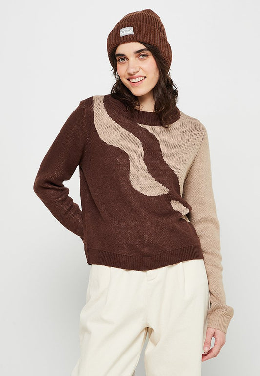 Pieces Jumper FEM KNIT PC100 Brown (ZZO1T1R03-T00) Women