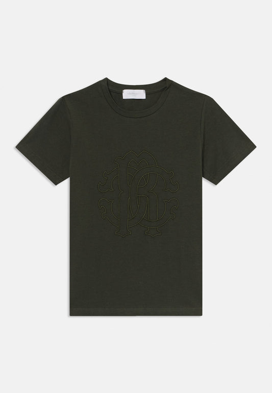 Roberto Cavalli Junior boy t-shirt heraldic logo dark green (ZZO1RD190-M00) Kids