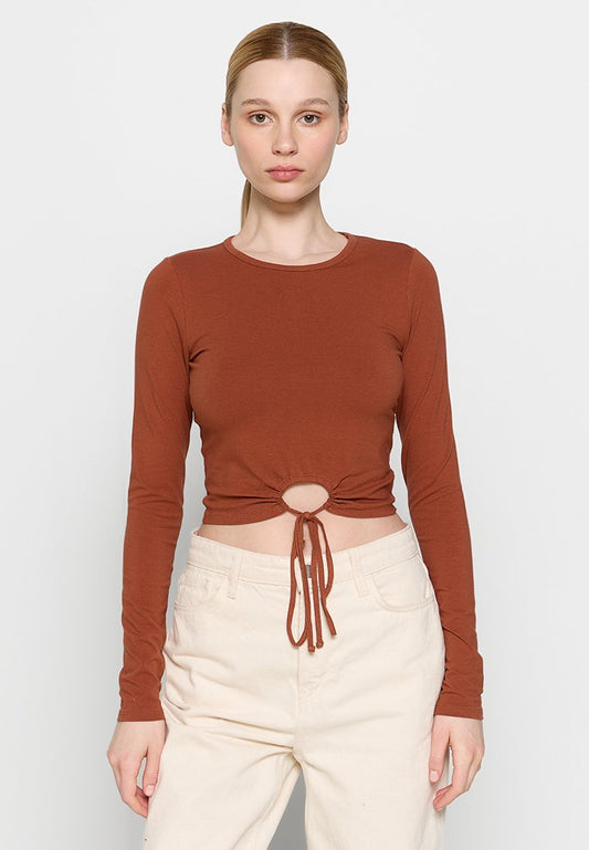 Hollister Co. DTC FT LS TREND CF CINCH CUT OUT WRAP AROUND  4CC $24.95 (ZZO2EUK26-T00) Women