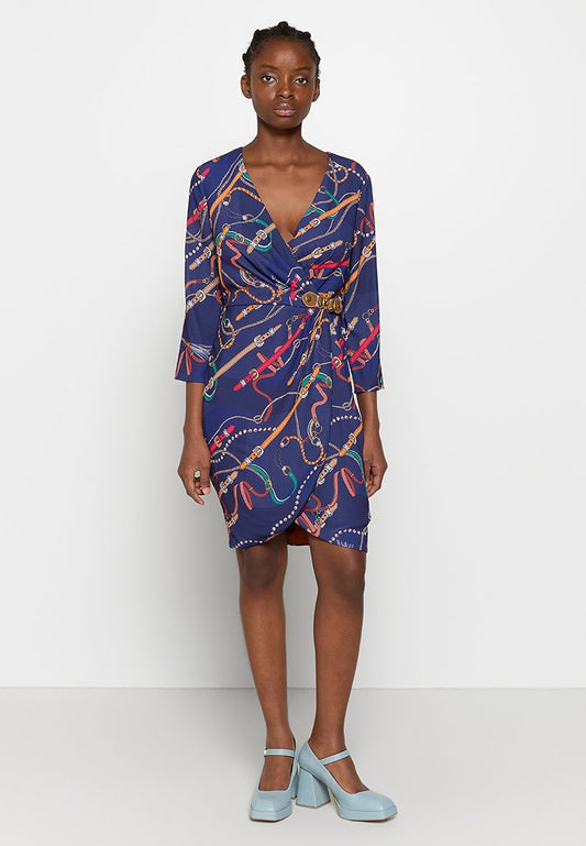 MARCIANO BY GUESS BUCKLE RETRO SHORT DRESS Multi-coloured (ZZO2LTQ02-T00) Women